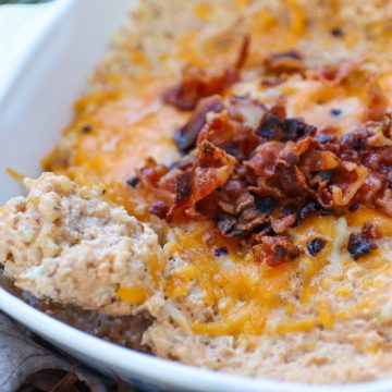 Cheesy Riced Cauliflower With Bacon