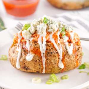 Buffalo Chicken Baked Potatoes