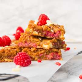 Raspberry White Chocolate Blondies - JCP Eats