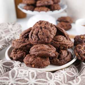 Dark Chocolate Pecan Drop Cookies